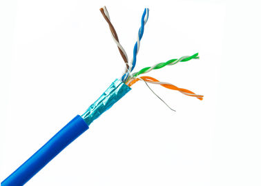 Cat6 Al καλωδίων FTP - καλυμμένο το φύλλο αλουμινίου καλώδιο του τοπικού LAN Ethernet χαλκού με σχίζει το σκοινί 1000 FT